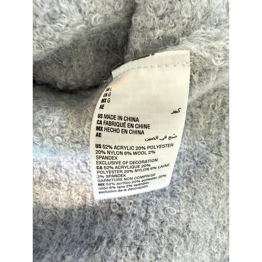 NWT AND NOW THIS Grey Fuzzy Rhinestone Cardigan Sweater New L - Picture 7 of 10